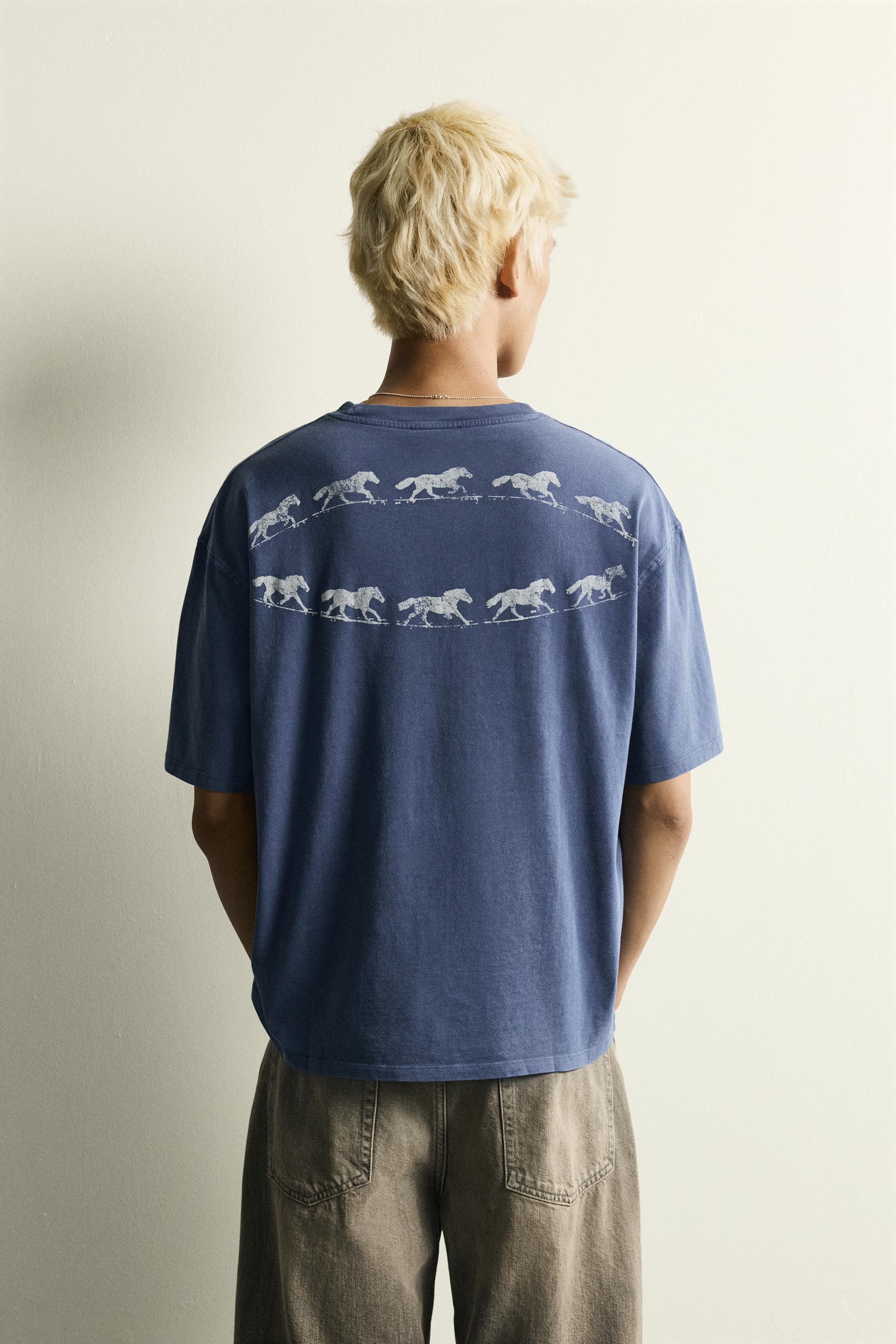 WASHED PRINT BOXY FIT T-SHIRT